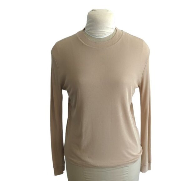 OAK + FORT Tops - Oak + Fort Mock Neck Long Sleeve Top